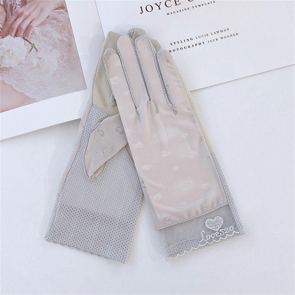 Găng Tay Chống Nắng Vải Lụa Phối Ren MIHAN1