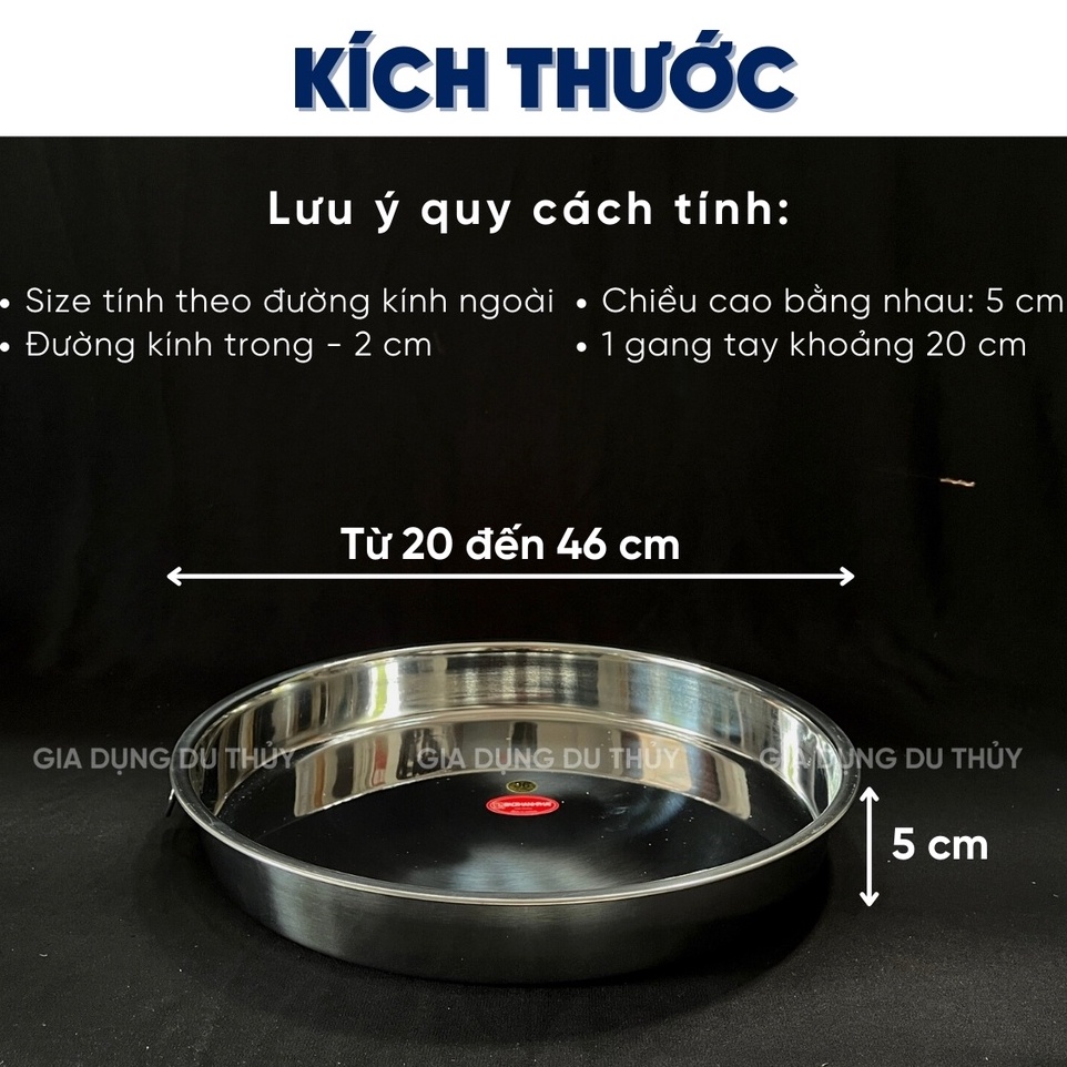 Xửng bơ inox đường kính 40cm - 46cm Thafafac chất liệu inox dày đẹp, bền bỉ dùng hấp bánh tiện lợi của gia dụng Du Thủy