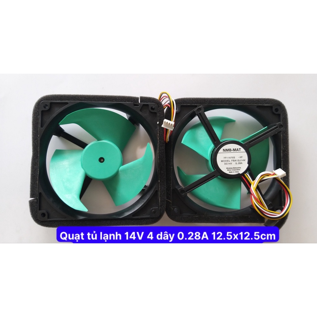 Quạt tủ lạnh DC : 14V, 4 dây, 0.28A, 12.5x12.5cm Phước Mãi