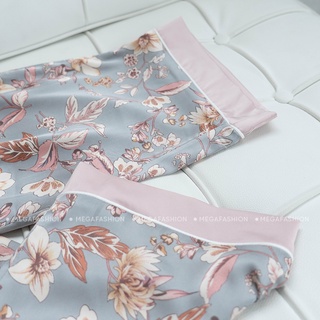 Bộ Pijama lụa lửng họa tiết hoa