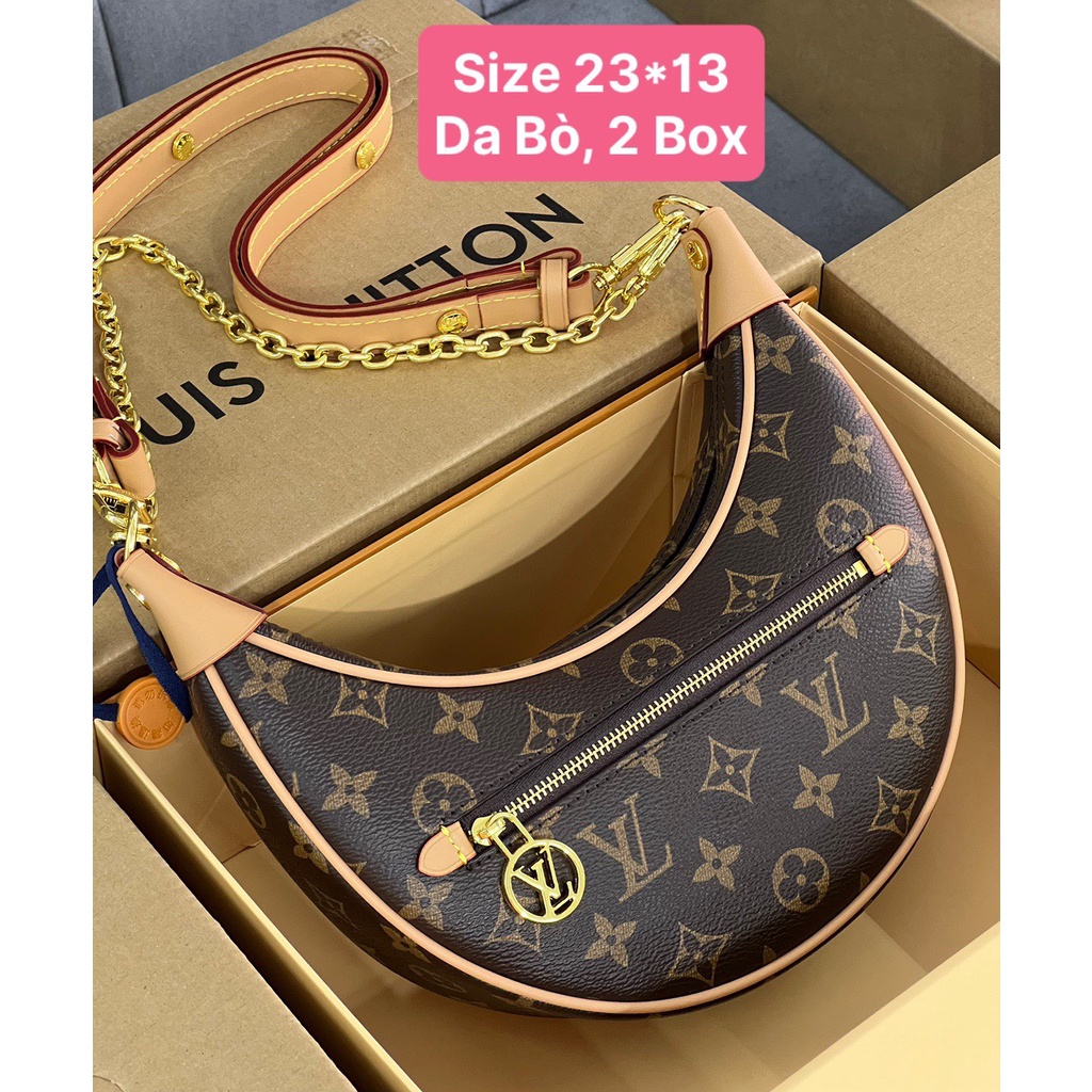 Túi kẹp nách đeo chéo LV Loop nhiều kiểu đeo Da Bò size 23 full box (sẵn, nhắn tin trước shop kiểm)