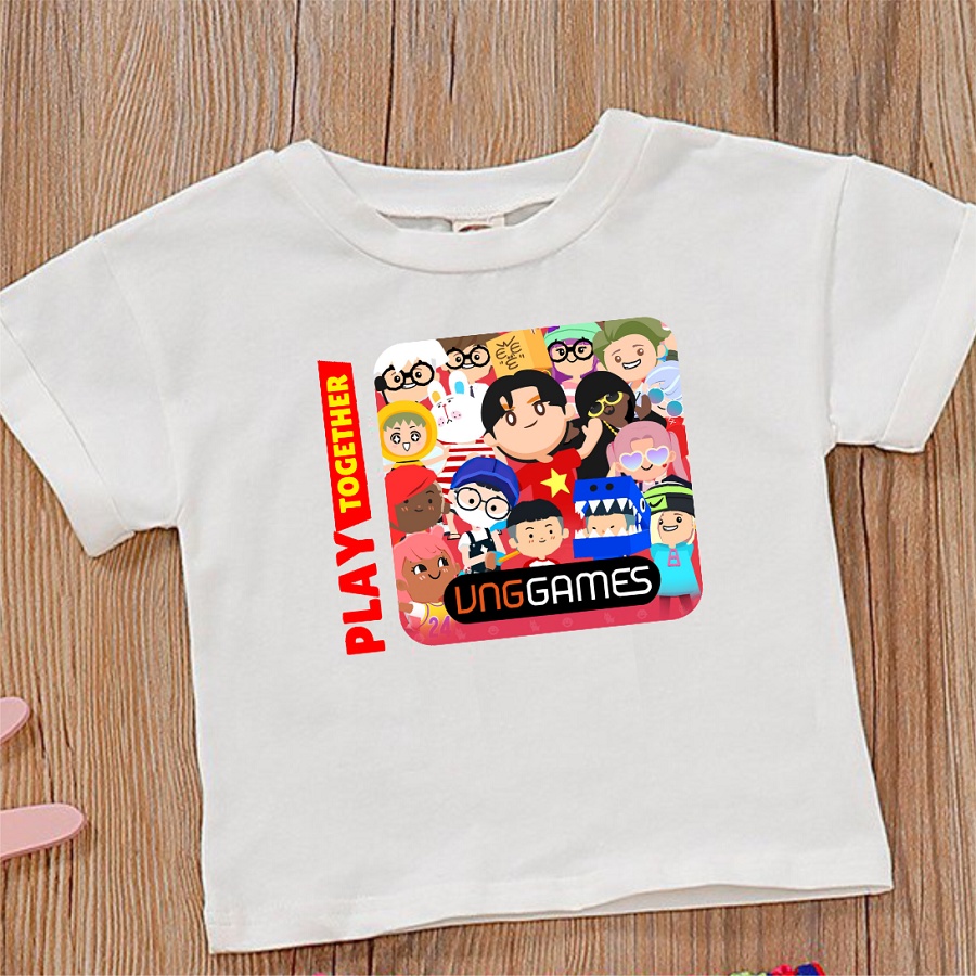 Áo phông cộc tay trẻ em in hình Play Together cực hot đủ size cho bé trai bé gái