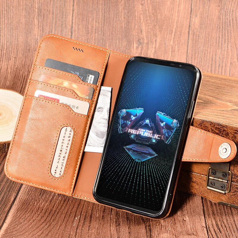 Bao Da Điện Thoại Có Ngăn Đựng Thẻ Xinh Xắn Cho Asus Rog Phone 5
