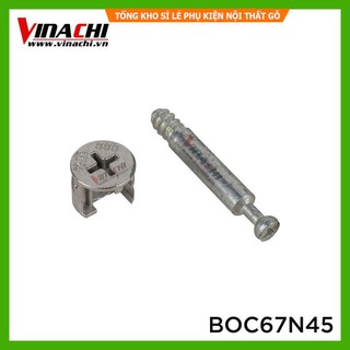 Bộ ốc liên kết cam không nở nhựa kiểu 1 - 6.7*45mm chất lượng tuyệt vời
