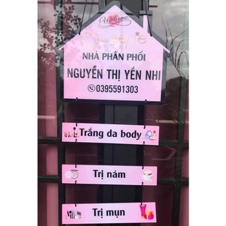 Bảng hiệu treo shop nhiều tầng spa, nail, makeup, mỹ phẩm, phụ kiện in theo yêu cầu