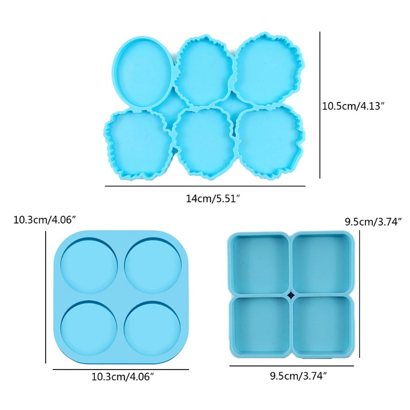 Set 3 Khuôn Làm Giá Đỡ Điện Thoại Hình Tròn / Vuông Bằng Nhựa Epoxy Resin