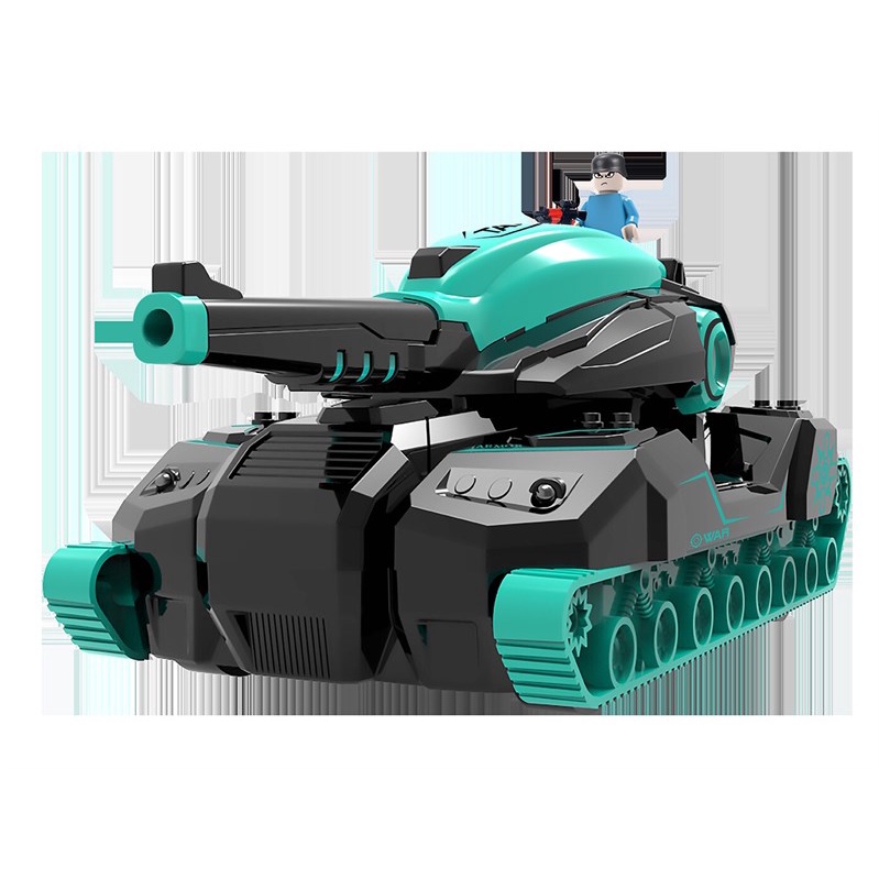 [Cao cấp] Hộp đồ chơi xe tăng phóng bi nước kèm đèn chiếu sáng cao cấp, xe điều khiển từ xa, pin sạc 168-3