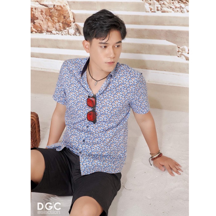Áo sơ mi Nam dáng ôm phối họa tiết chất vải cotton cao cấp DGCs - SASNCB43M-S