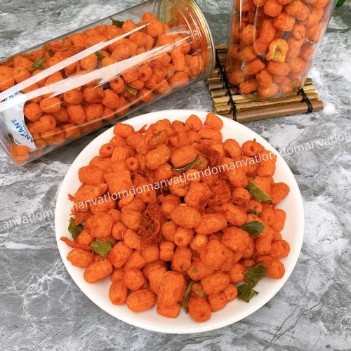 Nui sấy giòn khô bò lá chanh LomDom food 300g đồ ăn vặt Hà Nội