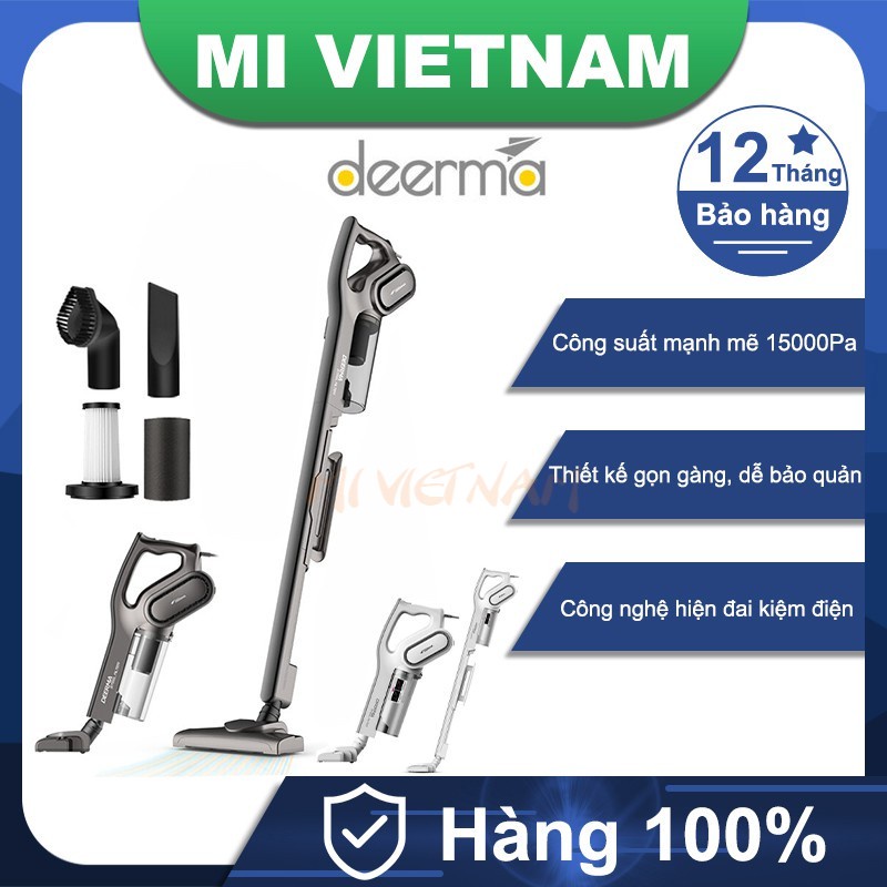 Máy Hút Bụi Cầm Tay Deerma DX700S DX700 600W 15000Pa 3 loại đầu hút BH 12 tháng