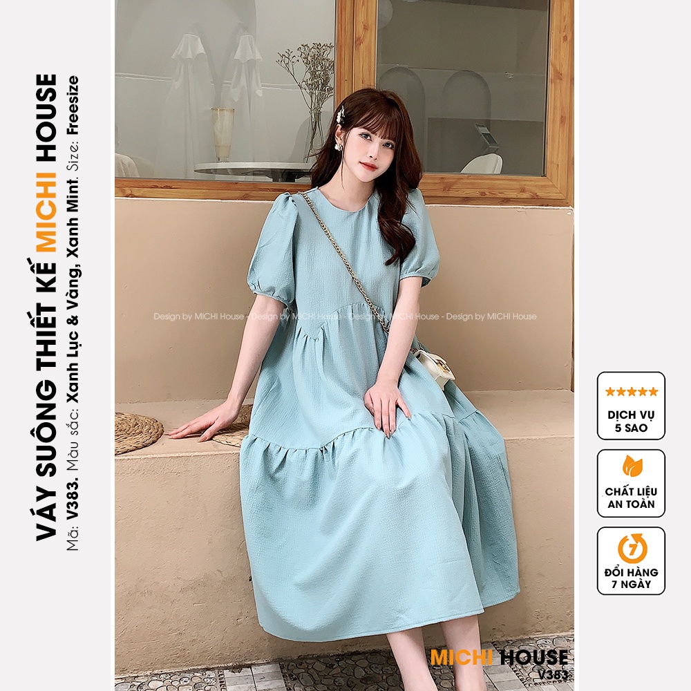 Đầm Babydoll Dáng Suông Dài MICHI House V383 Váy Xuông Chất Xốp Mát Freesize Dễ Mặc Xinh | BigBuy360 - bigbuy360.vn
