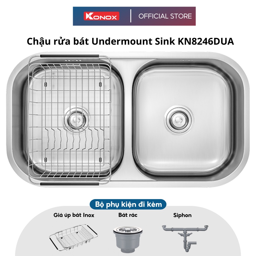 Chậu rửa bát inox KONOX Undermount Sink KN8246DUA