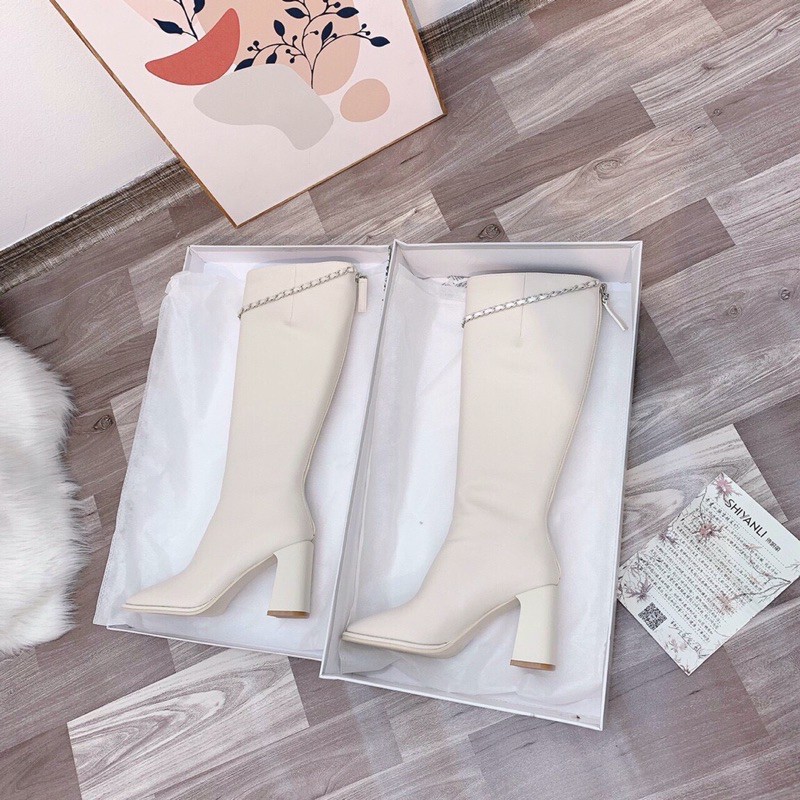 Bốt đùi xích Chất da siêu mềm, siêu đẹp Fullboxw