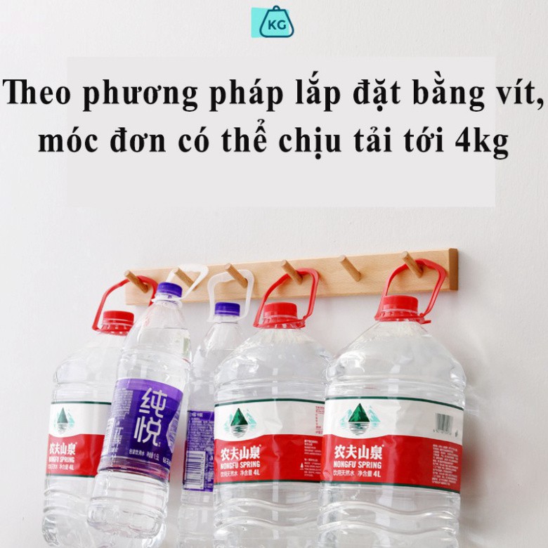 tUANN2 Mắc Treo Quần Áo Gắn Tường, Móc Treo Đồ Đa Năng Bằng Gỗ PAPAA.HOME tUANN2