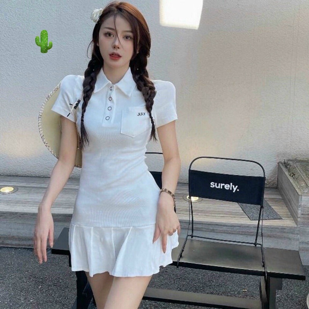 [Mẩu Hot] Đầm Polo Xếp Ly Siêu Cute