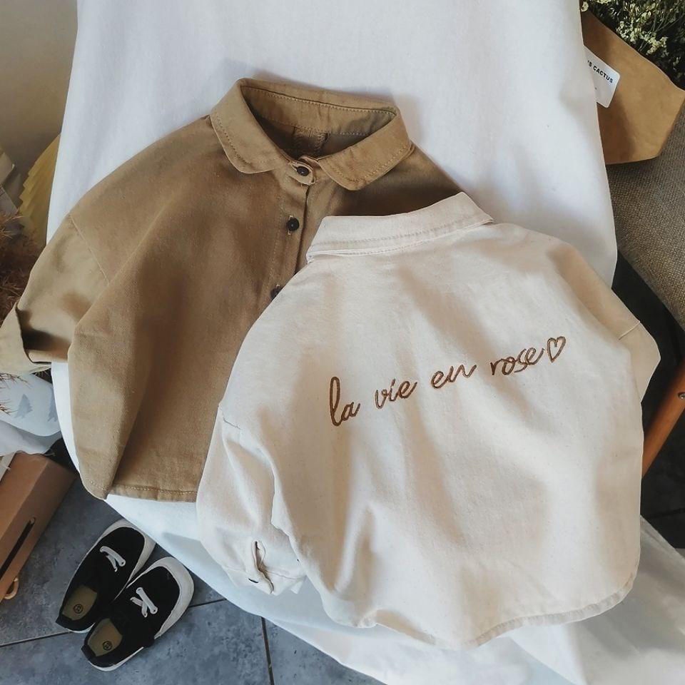 Áo Sơ Mi Cotton Tay Dài Dáng Rộng Thời Trang Xuân Thu Dành Cho Bé Trai