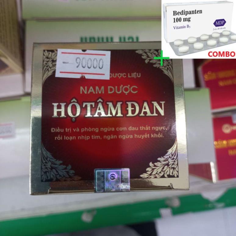 Combo Bedipanten 100mg +  Hộ tâm đan nam dược phòng ngừa cơn đau thắt ngực loạn nhịp tim huyết khối