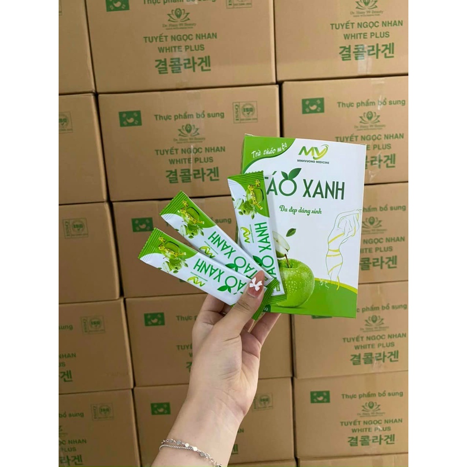 Gói dùng thử, trà thảo mộc táo xanh, giảm cân, da đẹp dáng xinh 1 gói nhỏ