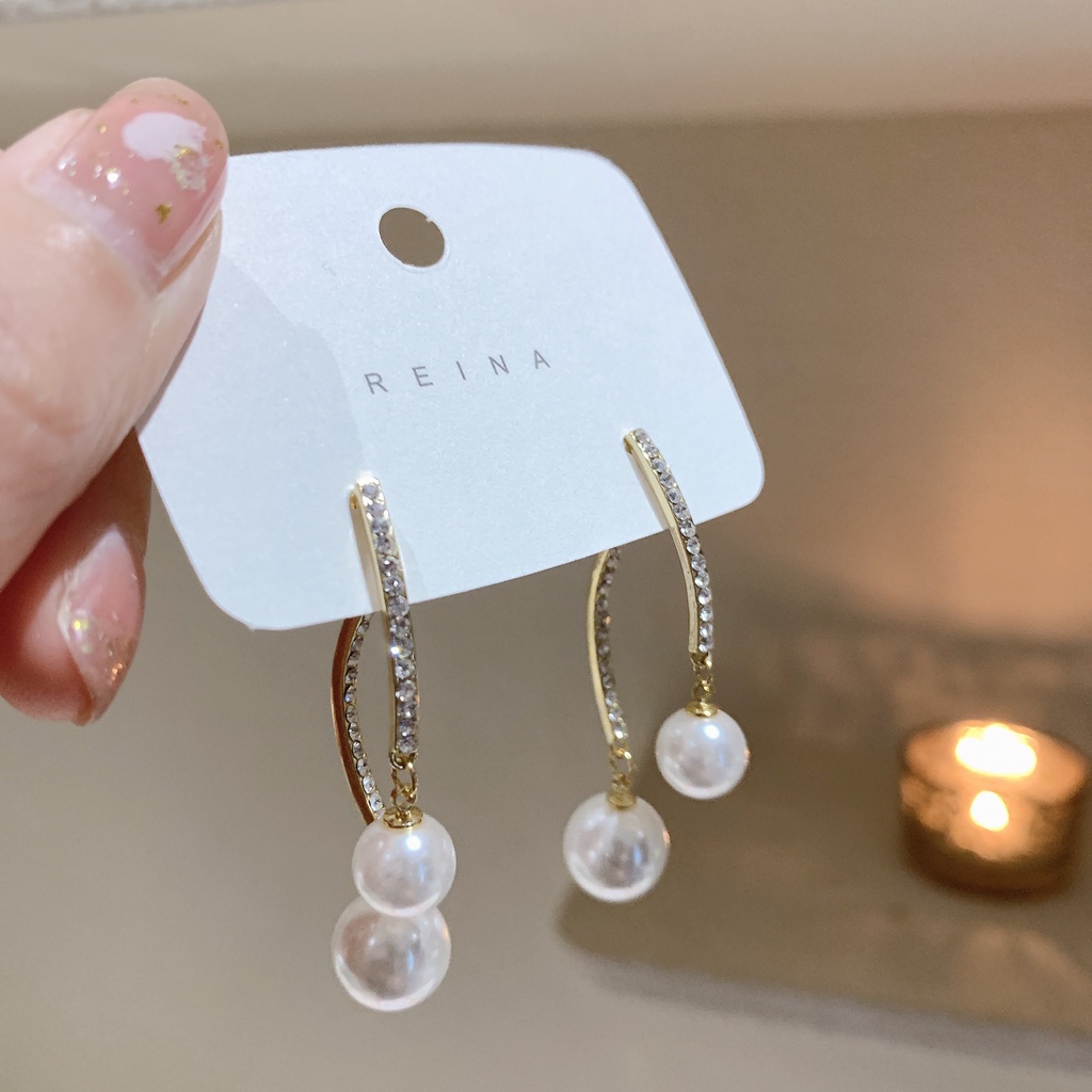 Khuyên Tai Dáng Dài Đính Ngọc Trai Cao Cấp Phong Cách Pháp Hàn Quốc Thời Trang Mùa Hè Hàng Mới Dành Cho Bạn Nữ S925 2022