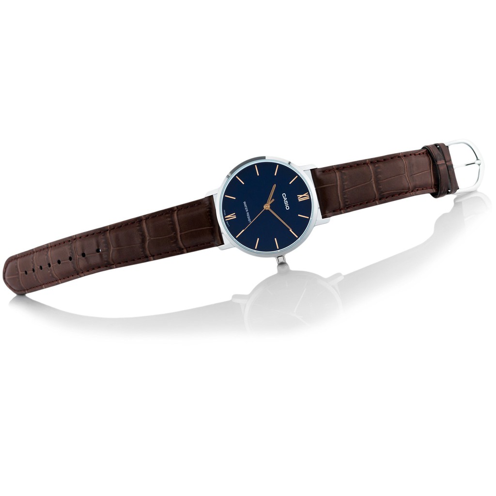 Đồng hồ nam dây da Casio Standard chính hãng Anh Khuê MTP-VT01L-2BUDF (40mm)