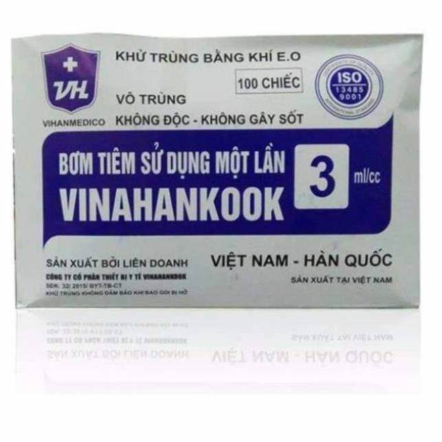 hộp 100 kim tiêm 3cc