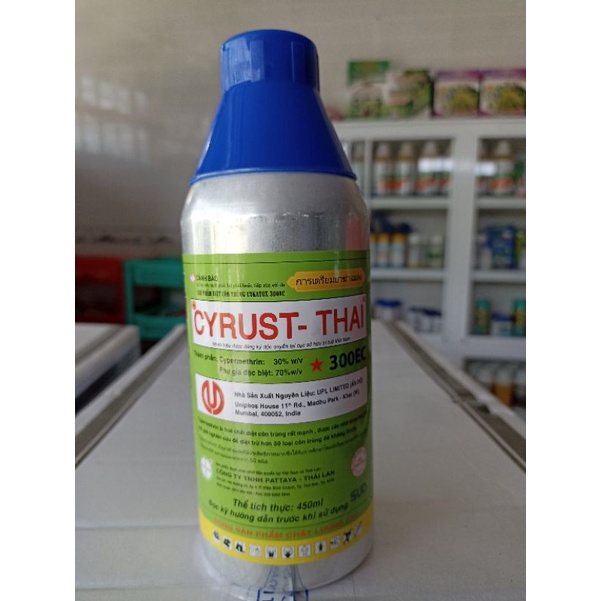 Cyrux thái 300EC trừ sâu kháng rầy bọ trĩ bọ xít bọ nhảy chai nhôm 450ml và 1 lít