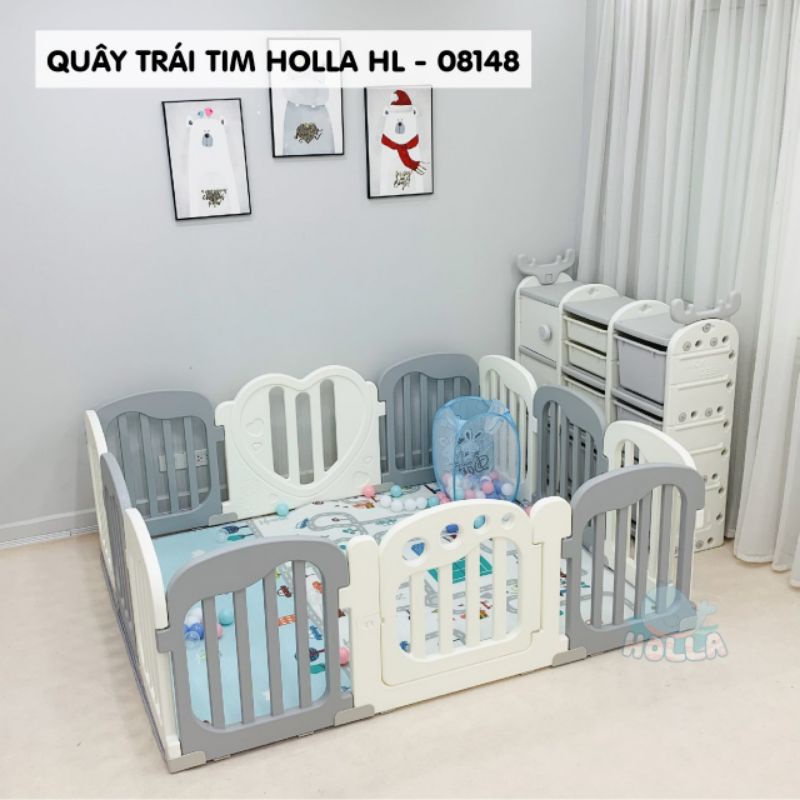 Full Bộ quây cũi nhựa Kèm Cầu trượt, Xích Đu, bóng rổ TẶNG thảm, bóng, giỏ