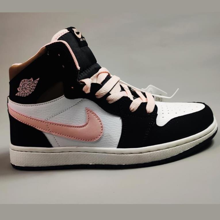 🎁 Giày thể thao nam nữ Nike Jordan Panda JD1 Đen Trắng vạch hồng Cổ Cao 🏂🏻