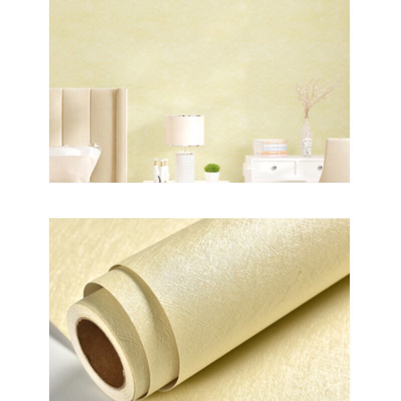 DECAL 1M PVC giấy dán tường khổ 45cm  nhám sợi màu vàng