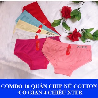 Combo 10 quần lót cotton co giãn 4 chiều cực ôm