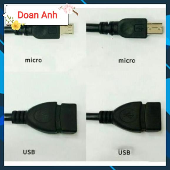 Cáp OTG kết nối điện thoại với USB