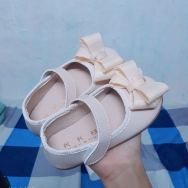 Giày búp bê nơ bé gái màu be sz 30( chân14.5-15cm)