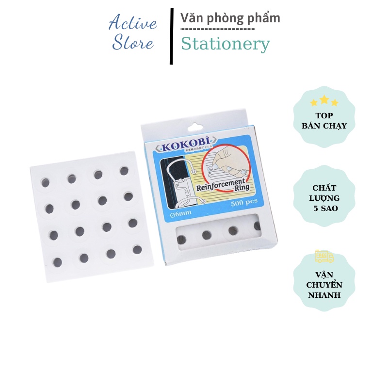 Vòng Gia Cố Lỗ Kokobi 500 cái/ hộp bảo vệ tài liệu, dễ dàng sử dụng