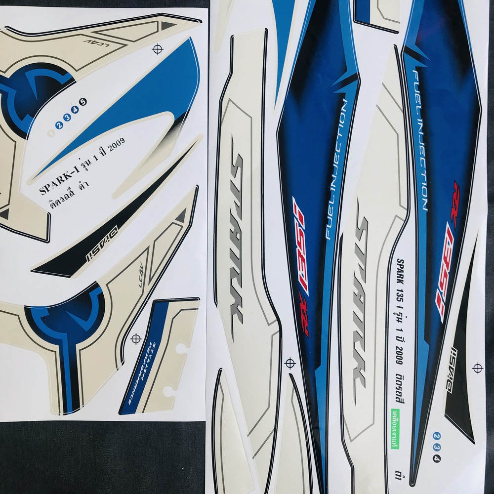 [CỰC RẺ]  BỘ TEM 3 LỚP MẪU ZIN SPARK THÁI XÀI CHUNG CHO EXCITER 135i ĐỜI 2008 ĐẾN 2010