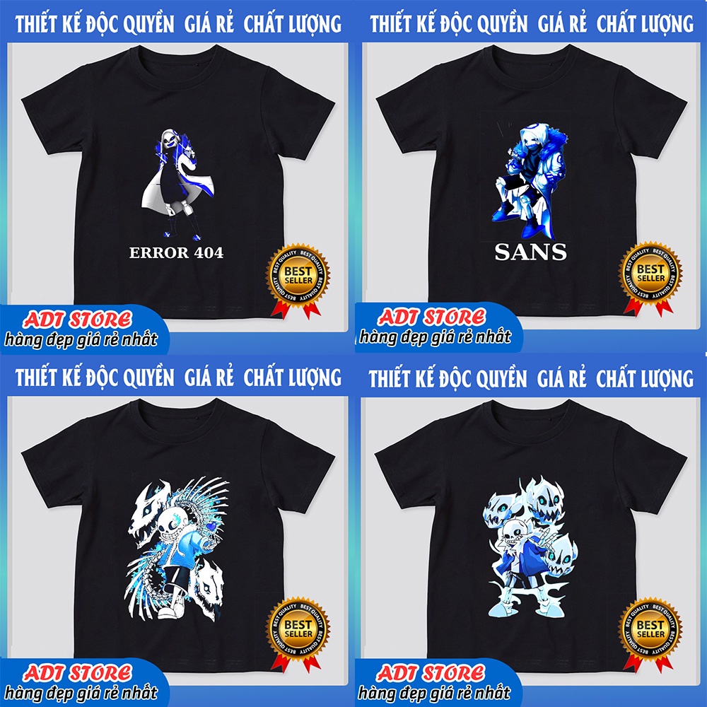 Áo Thun Bé Trai In Hình Game Undertale Sans Error 404 cực chất giá rẻ