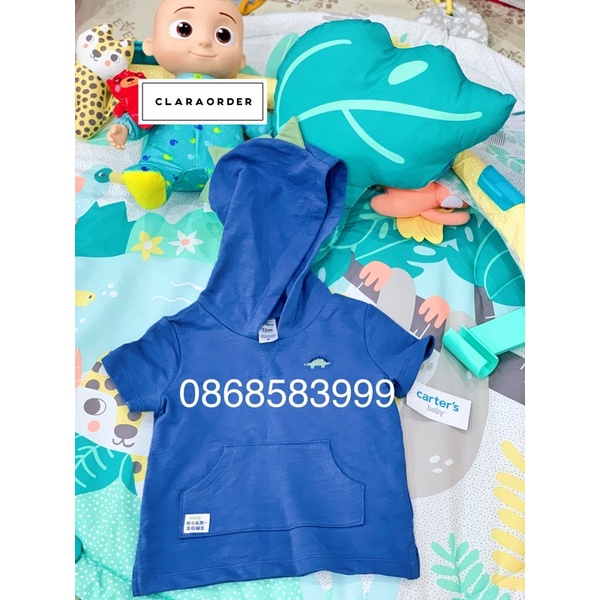 Áo hoodie cộc tay cho bé Carter’s hàng Mỹ(0-12M)