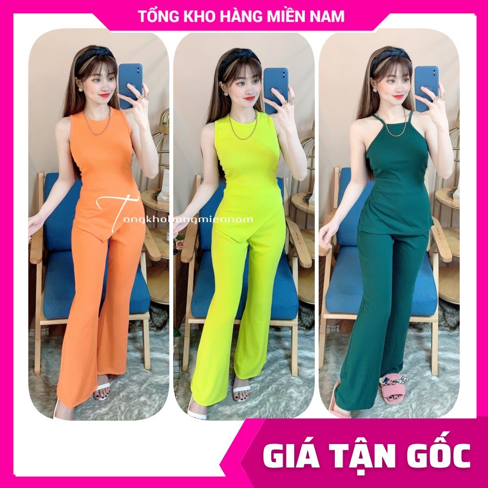 Đồ bộ nữ mặc nhà chất thun gân mềm mịn mát tay sát nách phối cổ yếm dễ thương Bộ yếm thun gân TP114