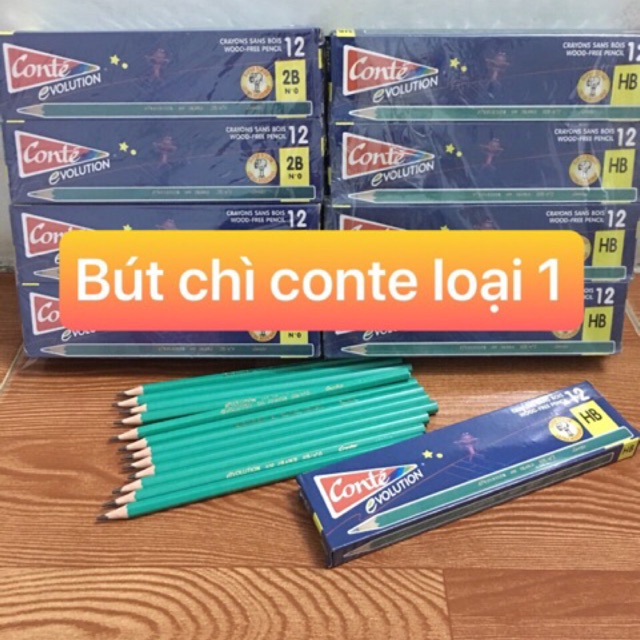 1 hộp =12 Bút chì conte 2B-HB .HÀNG LOẠI 1 ĐẸP