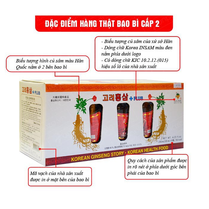 Nước Hồng Sâm Có Củ KGS Hàn Quốc, Hộp 10chai