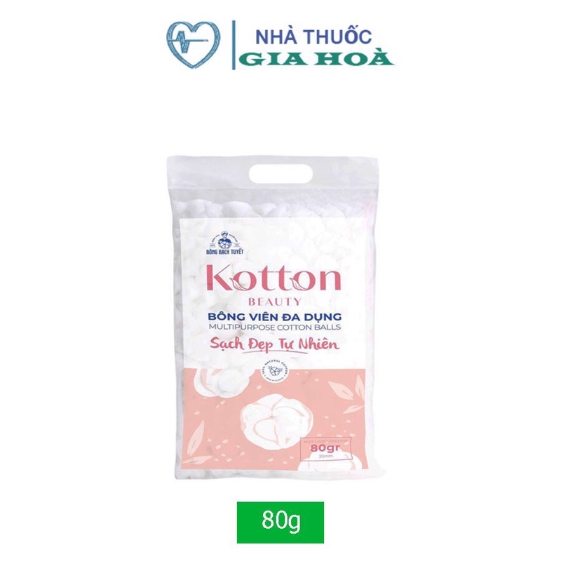 Bông gòn viên đa dụng Bạch Tuyết - Kotton Beauty (Mẫu mới) giúp tẩy trang, lau móng tay, nhét tai, vệ sinh vết thương