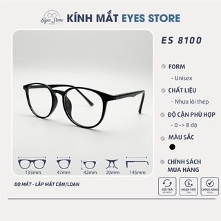 Gọng Kính Cận Nam Nữ EYESSTORE 8100 - Nhựa Lõi Thép