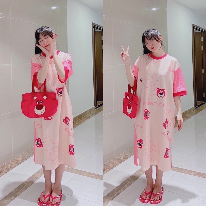 VÁY SUÔNG GẤU HỒNG