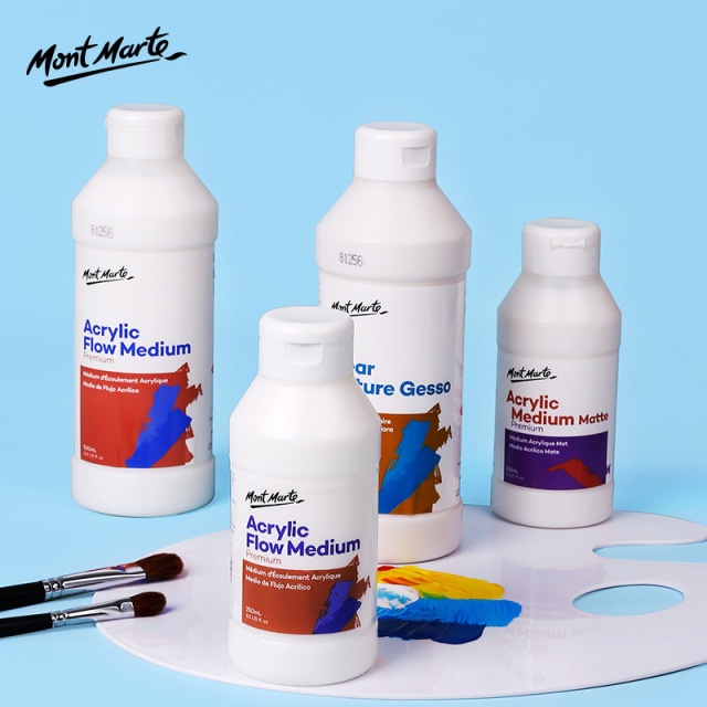 DUNG DỊCH PHA MÀU MONT MARTE ACRYLIC MEDIUM GLOSS, MATTE, FLOW LỌ 135ML/250ML