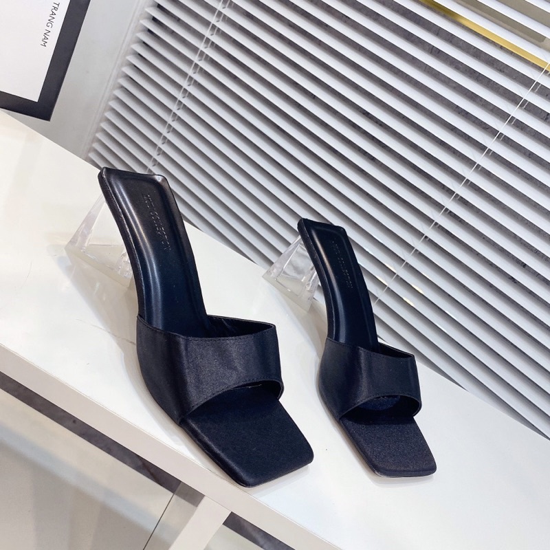 Guốc nữ bản ngang 5p đẹp mê ly gót mica trong xịn xò mẫu này lên chân xinh lắm ạ - Chi Chanh Store
