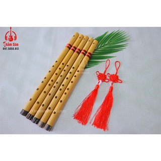 Sáo dọc chuẩn âm c5 nạm ngọc - shop sáo trúc thắm sáo
