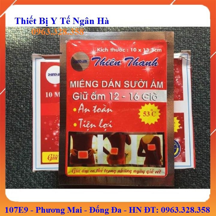 Miếng dán dữ nhiệt , miếng dán sưởi ấm, hộp 10 miếng việt nam - thiên thanh