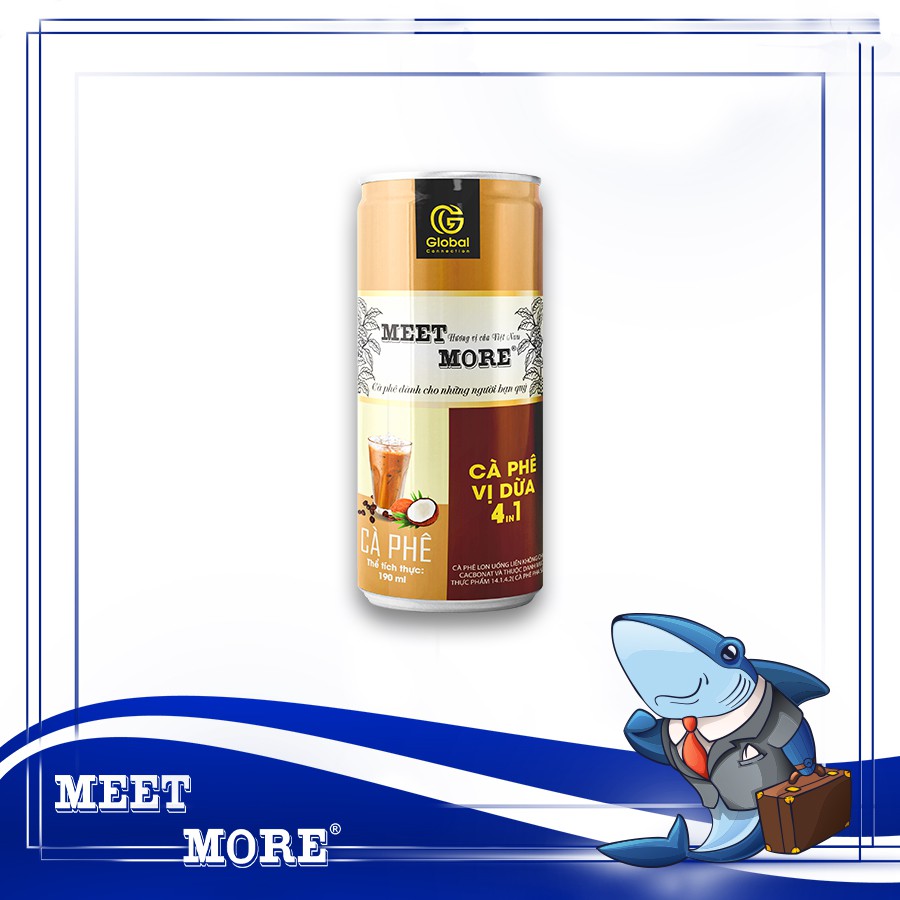 [SP Mới - Chính Hãng] Lon Cà Phê Trái Cây Vị Dừa Meet More - Dung Tích 190ml