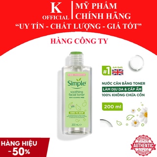 Nước hoa hồng Simple, toner Simple 200ml