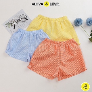 Quần short đùi bé gái 4LOVA mặc nhà đi chơi dáng lửng xinh xắn thô cotton