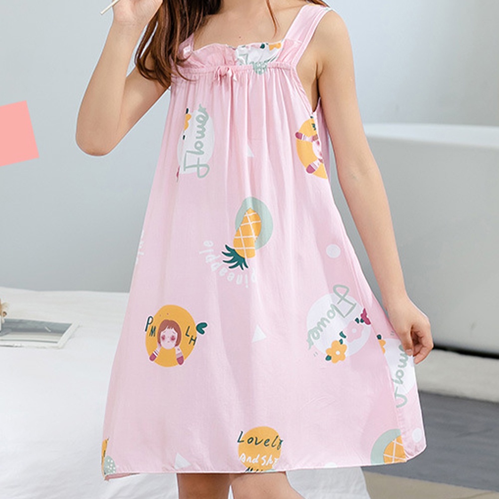 Baby Girl In Slip Dress Họa Tiết Hoa Rộng Dây Đeo Rộng Thắt Lưng Cao Váy